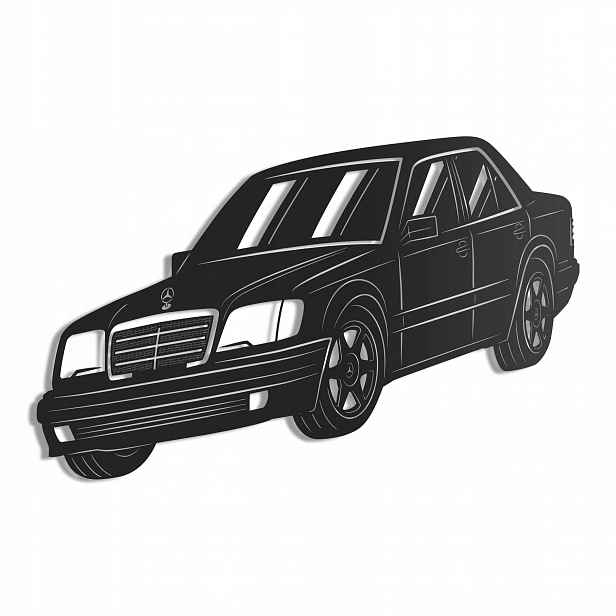 Dřevěný 3D obraz Mercedes Benz W124 Nástěnný Dárek XL