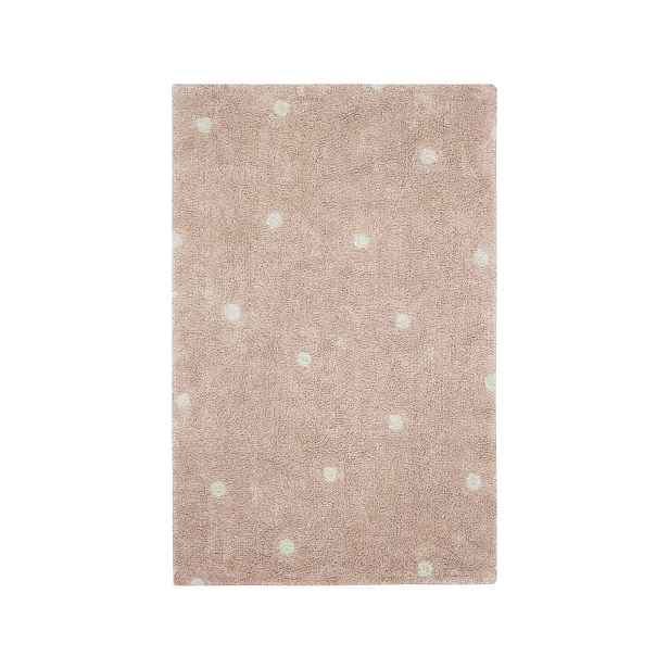 Světle růžový pratelný ručně tkaný bavlněný dětský koberec 100x150 cm Mini Dot Rose – Lorena Canals