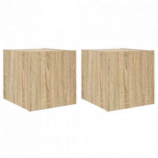 vidaXL Nástěnné TV skříňky s LED 2 ks dub sonoma 30,5 x 35 x 30 cm