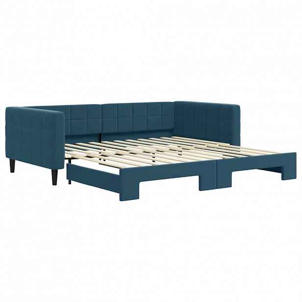 vidaXL Válenda s přistýlkou modrá 100 x 200 cm samet
