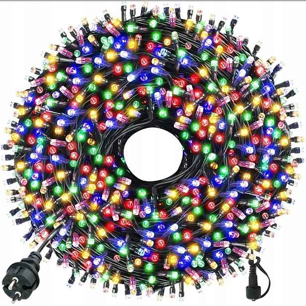 Vánoční osvětlení na stromeček 500 Led venkovní multicolor Flash, silný kabel