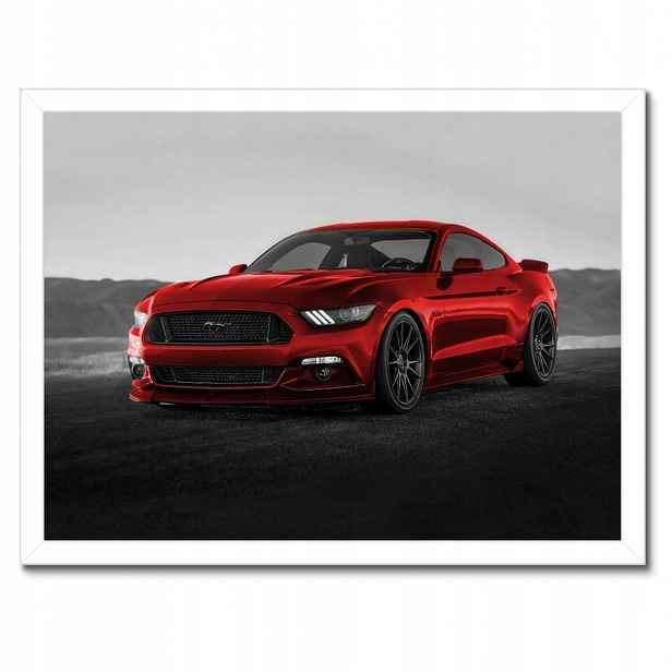 Plakáty v rámu 40x30 Červený Ford Mustang Usa