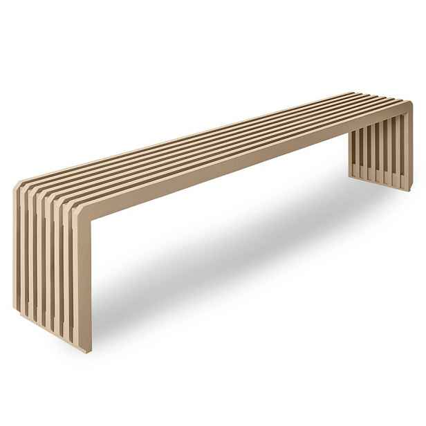 Béžová dřevěná lamelová lavice Slatted L - 160*27*35 cm HKLIVING