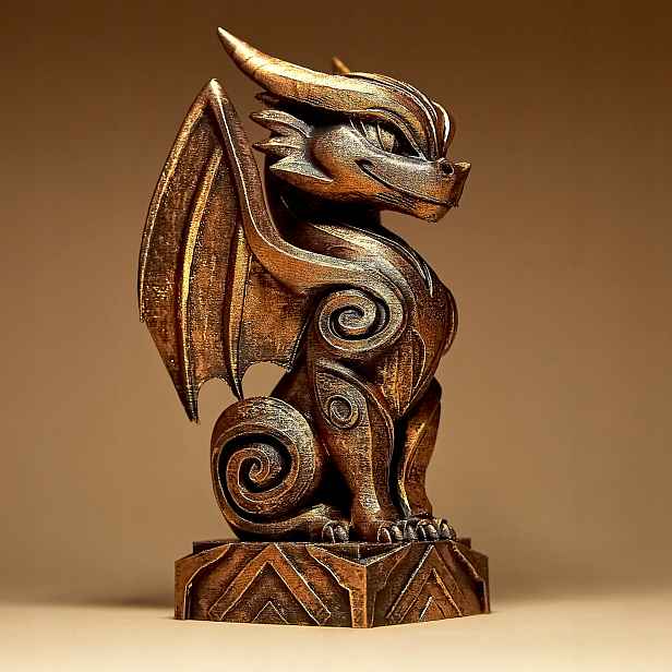 Drak Socha Figura Abstrakce Moderní Dekorace 15 cm Ručně malovaná