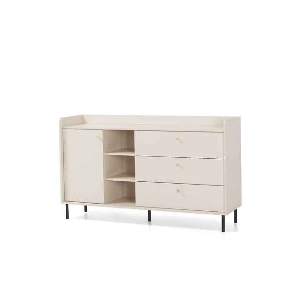 MASSENO KOMODA ASTREA, 153,5/91/42 cm se 3 zásuvkami, počet dvířek: 1, béžová