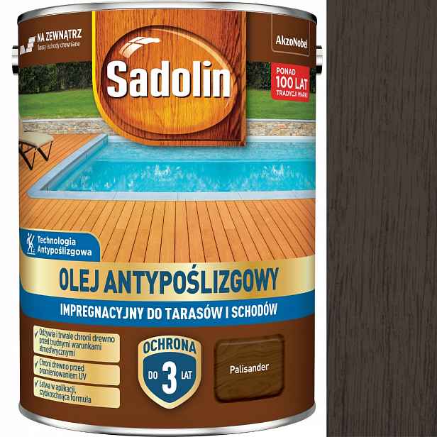 Sadolin Impregnační Protiskluzový Olej 4,5 L Palisandr