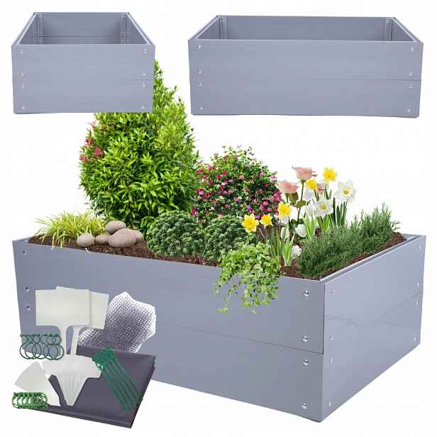 Vyvýšená plastová zeleninová zahrada, vyvýšený záhon Pvc 40x110x80