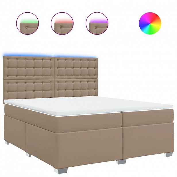 vidaXL Box spring postel s matrací cappuccino 200 x 200 cm umělá kůže