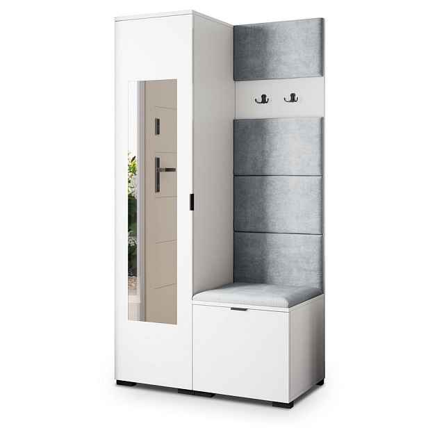 MASSENO MODERNÍ PŘEDSÍŇOVÁ SKŘÍŇ VIRA, 95/181/51 cm, bílá