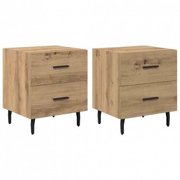 vidaXL Noční skříňka 2 ks Artisanový dub 40 x 35 x 47,5 cm