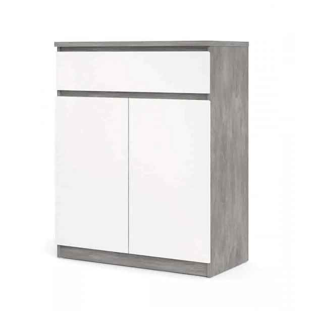 Falco Komoda Simplicity 234 beton/bílý lesk