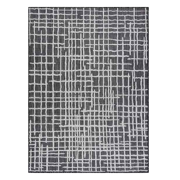 Kusový koberec Sion Sisal Trellis 22144 black/ecru – na ven i na doma, 140x190, šedá, chodba / předsíň, Dywany Łuszczów