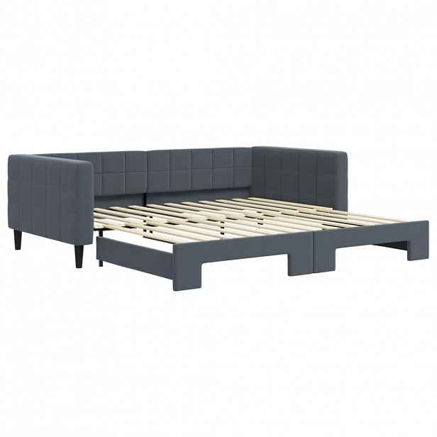vidaXL Válenda s přistýlkou tmavě šedá 100 x 200 cm samet