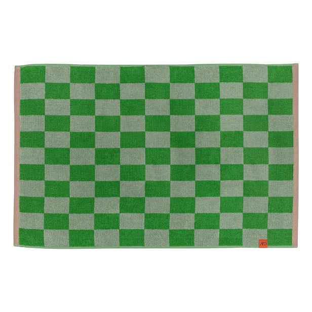 Zelená koupelnová předložka z bio bavlny 50x80 cm Retro – Mette Ditmer Denmark