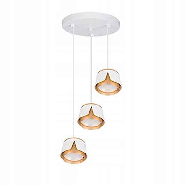 Lustr Bílo Zlatý Led GX53 3 Reflektory Svítidla Závěsná Lampa