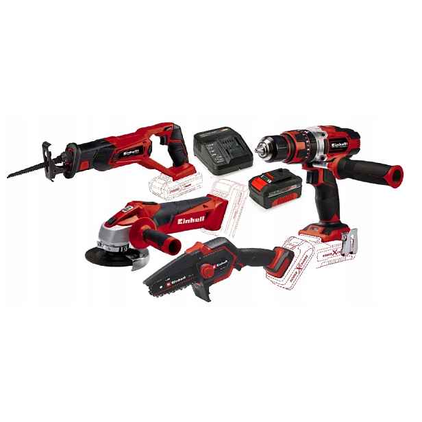 Einhell Sada Elektrického Nářadí Bruska Šroubovák 18V 4AH A Další Pila