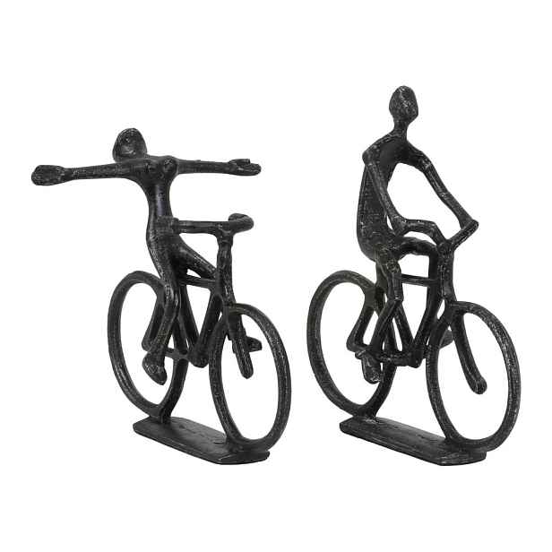 Kovové sošky v sadě 2 ks 22 cm Cyclists – Light & Living