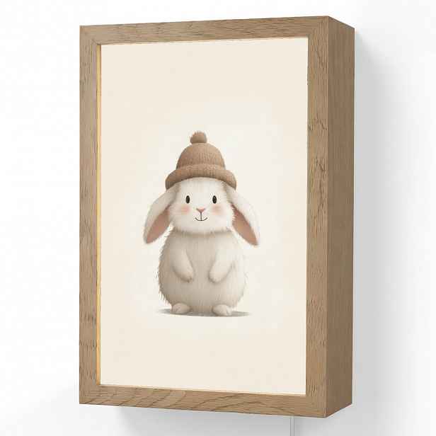 OnlyWow NÁSTĚNNÁ LAMPA Králík - Klobouk - Uši - béžový 20x30 cm