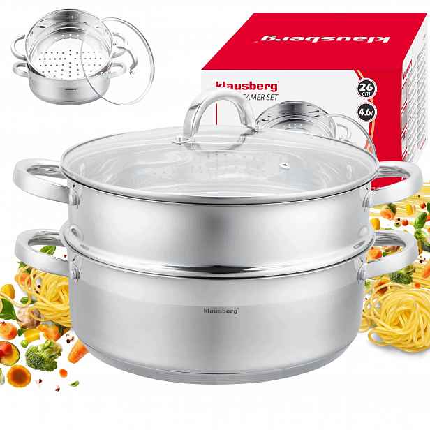 Parní hrnec Klausberg 4,6 l, 3 el, nerezová ocel