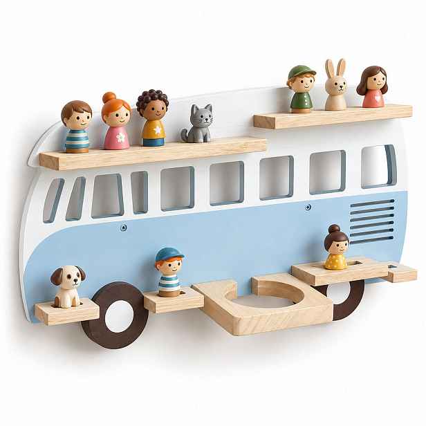 Relaxdays POLICE modrá ve tvaru autobusu na 25 audiopostaviček