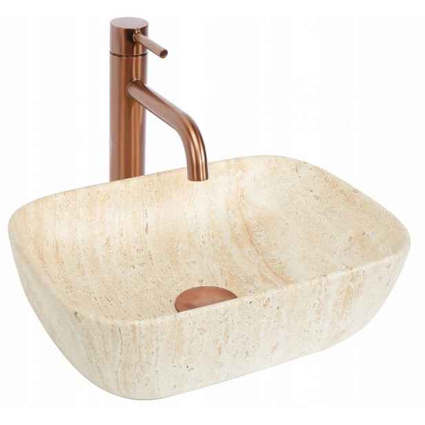 Umyvadlo Belinda Mini Travertine Matt Na Desku