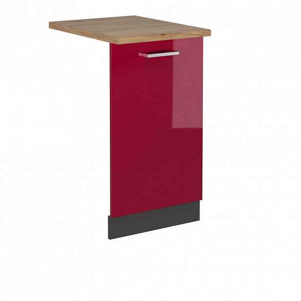 Vicco ČELNÍ PANEL MYČKY R-Line Červená vysoký lesk 45 cm , PD Dub