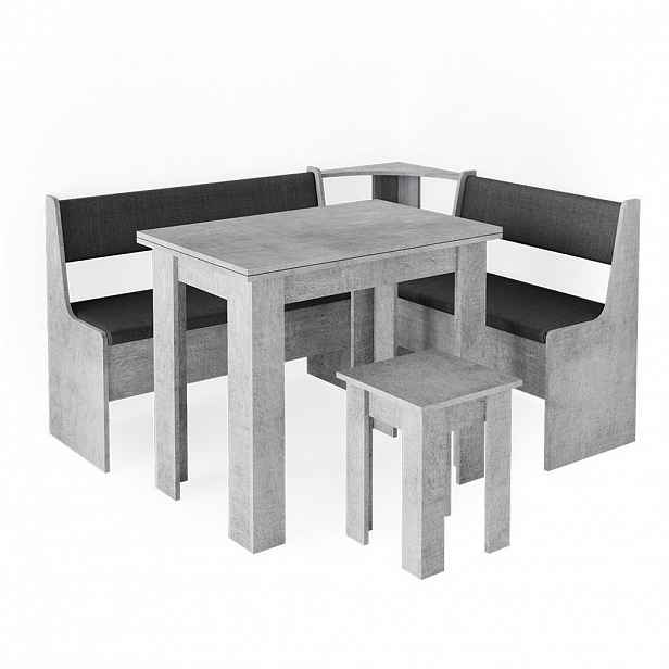 Vicco ROHOVÁ LAVICE Roman Beton 150 x 120 cm se stolkem