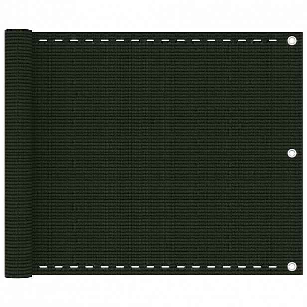vidaXL Balkonová zástěna tmavě zelená 75 x 400 cm HDPE