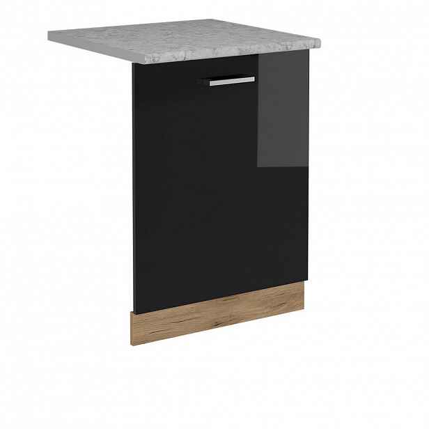 Vicco ČELNÍ PANEL MYČKY R-Line Černý vysoký lesk 60 cm s pracovní deskou