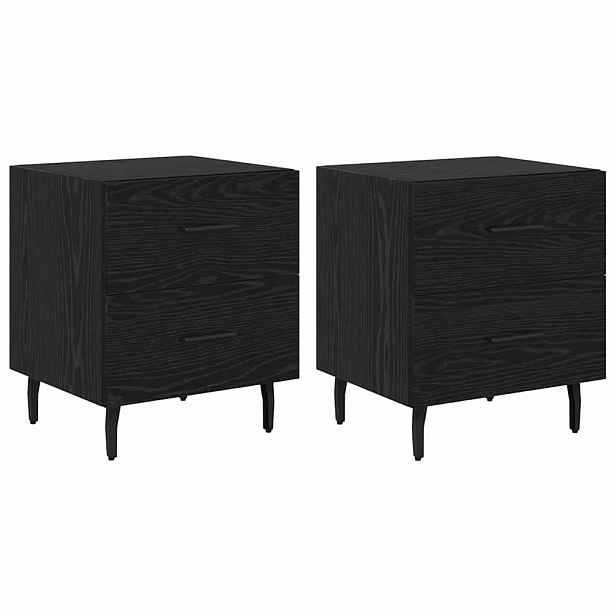 vidaXL Noční skříňka 2 ks Černý dub 40 x 35 x 47,5 cm Kompozitní dřevo