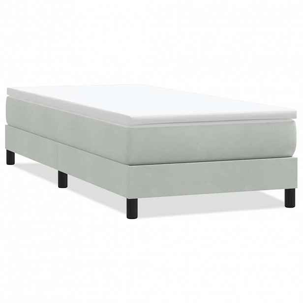 vidaXL Postel Box Spring bez matrace světle šedá 100x210 cm samet