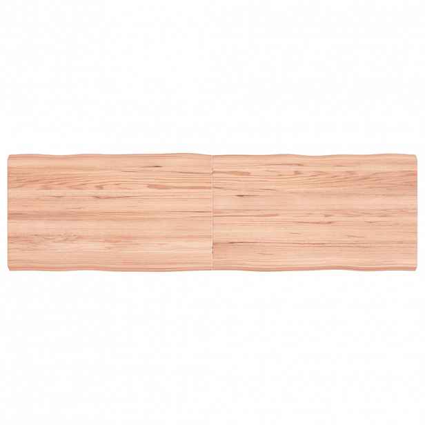 vidaXL Stolní deska hnědá 140x40x(2-4)cm ošetřený dřevo živá hrana