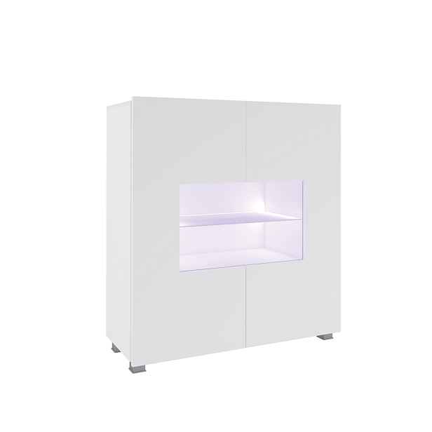 ArtGiB Komoda CALABRINI C-02 | bílá/bílý lesk