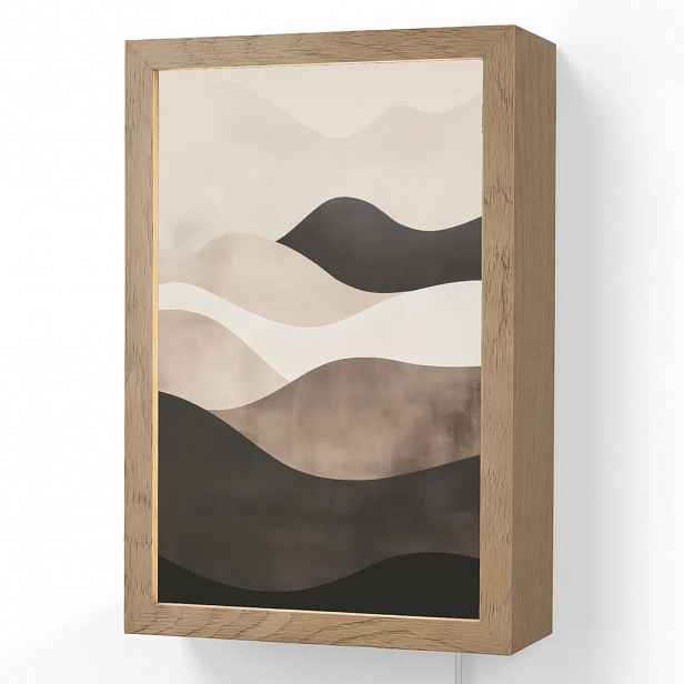 OnlyWow NÁSTĚNNÁ LAMPA Abstraktní - Krajina - Vlny - Krémová barva 20x30 cm