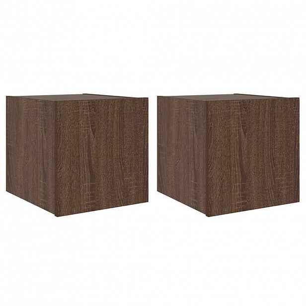 vidaXL Nástěnné TV skříňky s LED 2 ks hnědý dub 30,5 x 35 x 30 cm