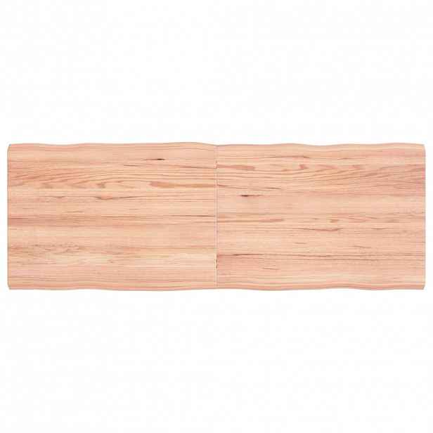 vidaXL Stolní deska hnědá 140x50x(2-4)cm ošetřený dřevo živá hrana