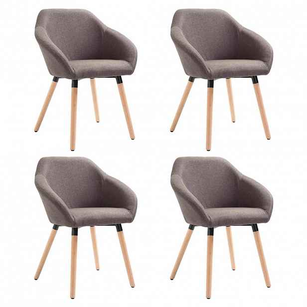 vidaXL Jídelní židle 4 ks taupe textil
