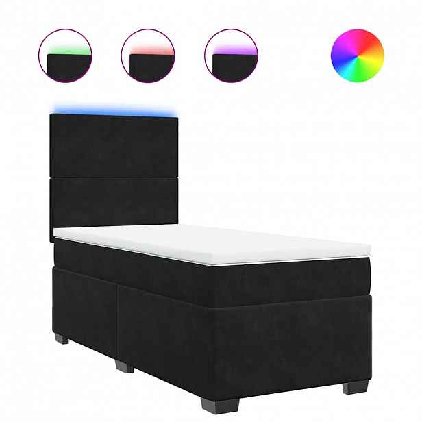 vidaXL Box spring postel s matrací černá 80 x 200 cm samet
