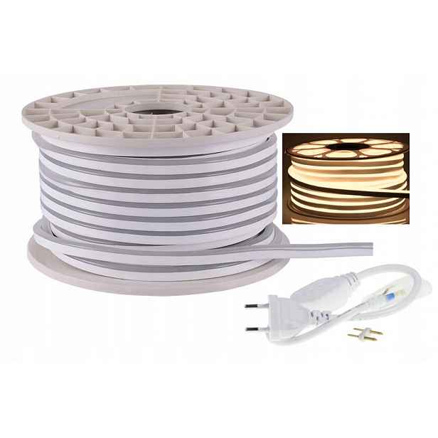 Sada Led pásků Neon flex IP67 230V 8x16 8W/m neutrální bílá 5 m s kabelem