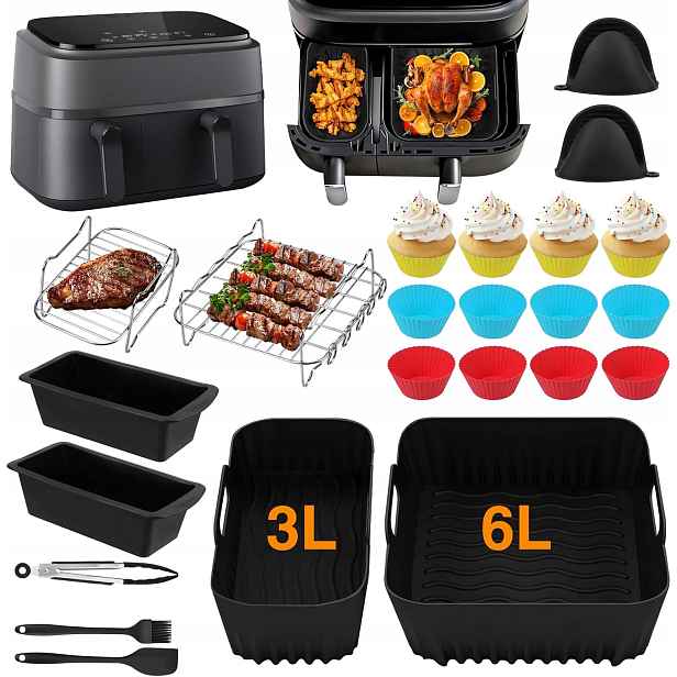 Sada Příslušenství Pro Airfryer Philips Dual 3L 6L 28 Kusů Formiček Na Rošty