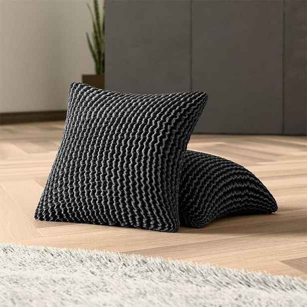 Bielastické potahy COSTINA antracit povlaky na polštářky 2 ks ( 40 x 40 cm)