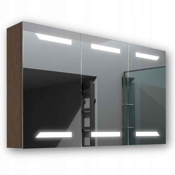 Dřevěná skříňka 120x70 Led zrcadlo Loki Wenge