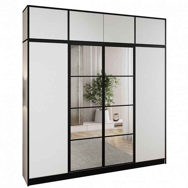 Kier Furniture ŠATNÍ SKŘÍŇ EDEN s nástavbou 4D Bílá