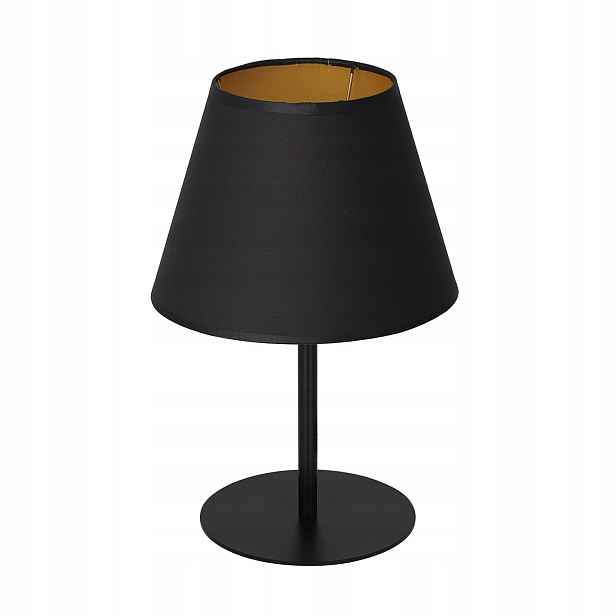 Luminex Stolní lampa Arden Černá se zlatým stínítkem 33 cm E27