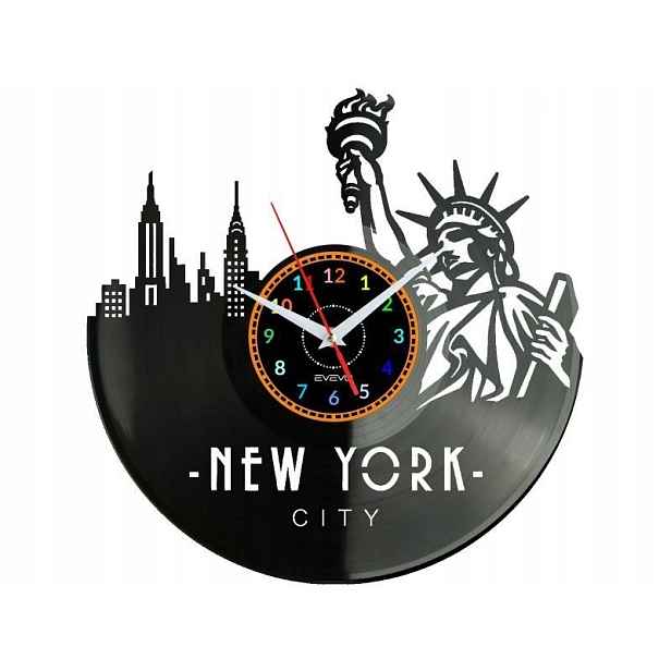 Město New York Usa Nástěnné hodiny Vinylová deska Moderní dekorativní