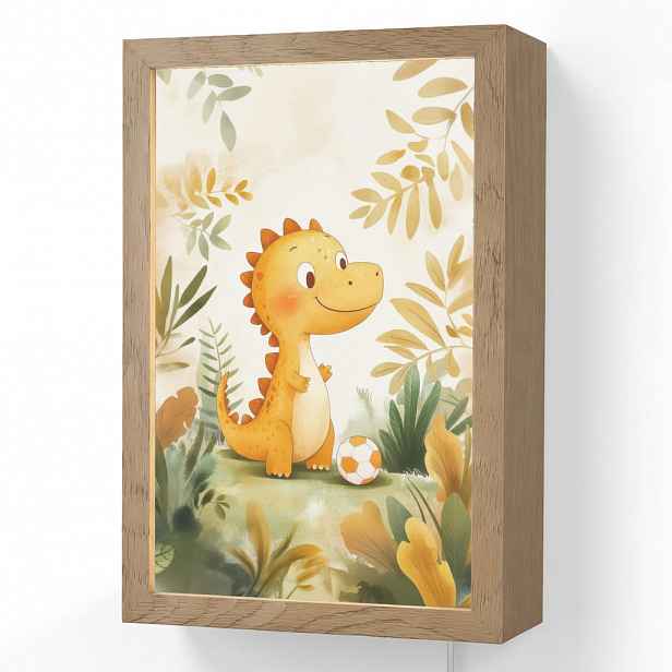OnlyWow NÁSTĚNNÁ LAMPA Dino - Fotbal - Orange 20x30 cm