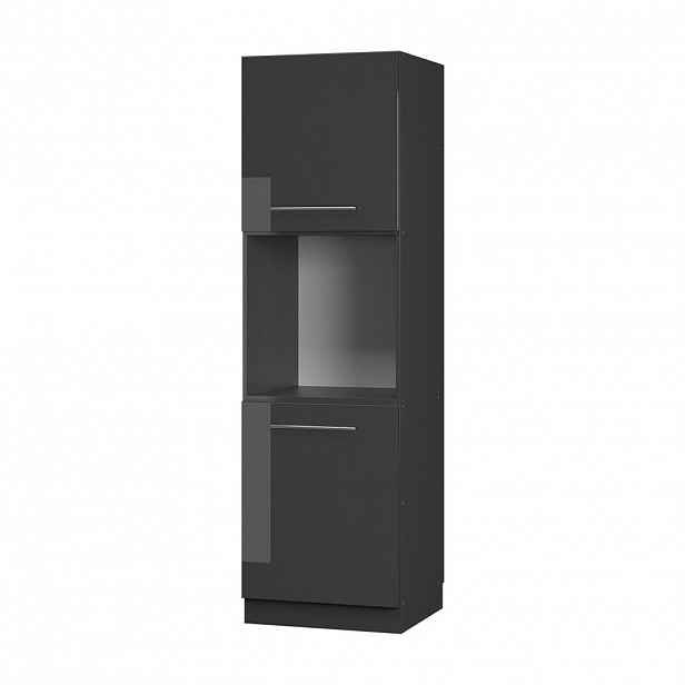 Vicco SKŘÍŇKA NA VESTAVĚNOU TROUBU Fame-Line Antracitový vysoký lesk 60 cm otevřený