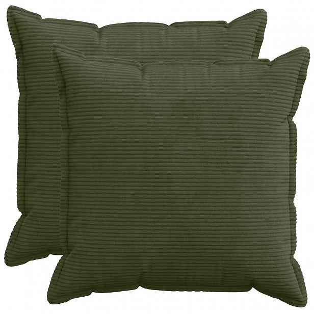 vidaXL Povlak na polštář 2 ks HOUTEN Zelená 70 x 70 cm manšestr