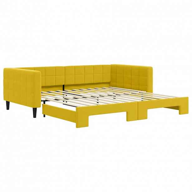 vidaXL Válenda s přistýlkou žlutá 100 x 200 cm samet