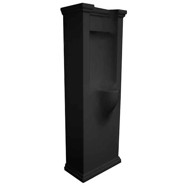 Kerasan WALDORF urinál na postavení se zakrytým přívodem vody 44x124,5cm, včetně sifonu, černá mat